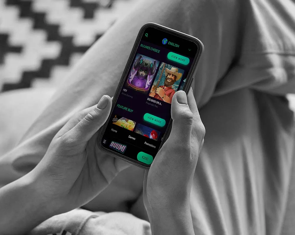 A casino brand open on a phone